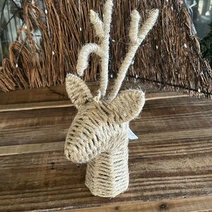Pottery Barn Reindeer 🦌 Jute Rope Ornament BNWT
